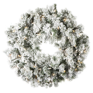 30" Artificial Flocked Kiana Wreath 70 Dura-Lit® LED Lights 1
