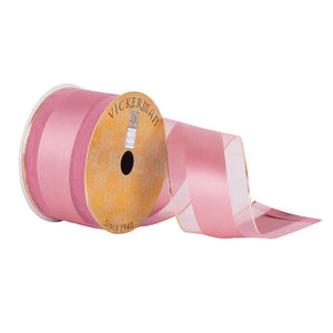 2.5" x 10yd Dusty Rose Satin/Sheer Ribbon 1