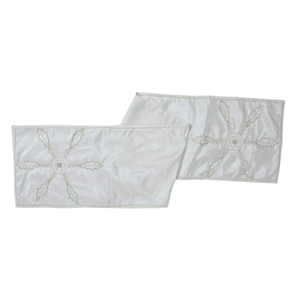 12" x 60" Pure White Silver/Crystal Beaded Table Runner 1