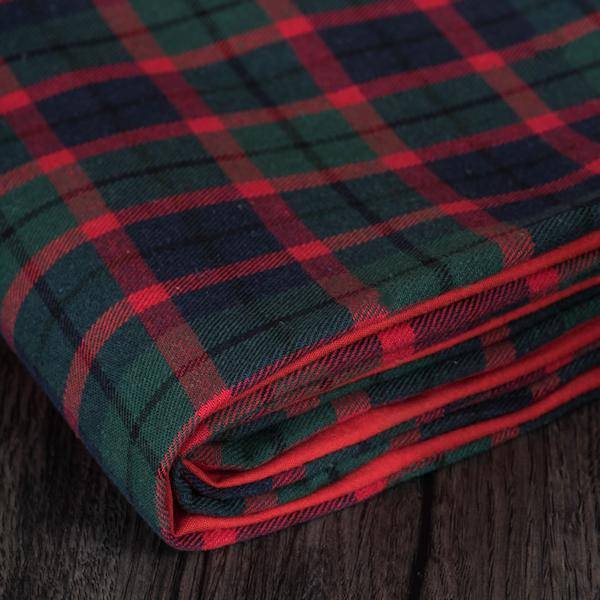 18" Holiday Red/Black Plaid Cotton Duckcloth Pillow 2