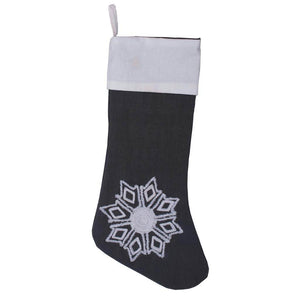 8" x 19" Embroidered Snowflake Christmas Stocking 1