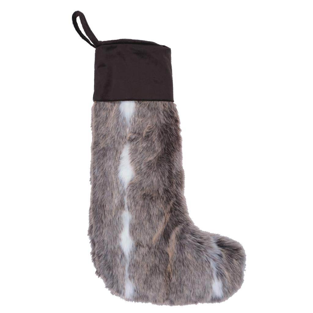 8" x 19" Plush Faux Fur Christmas Stocking 1