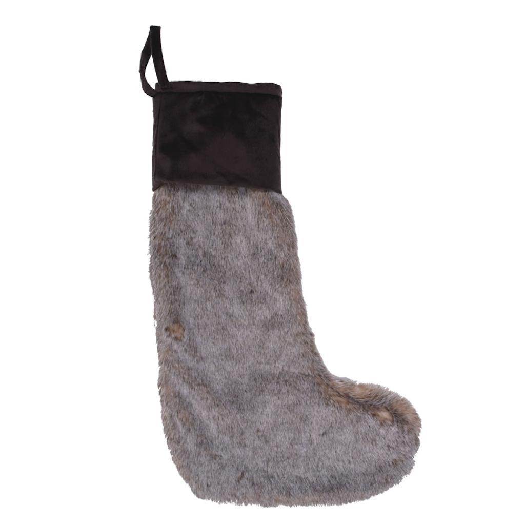 8" x 19" Faux Fur Christmas Stocking 1