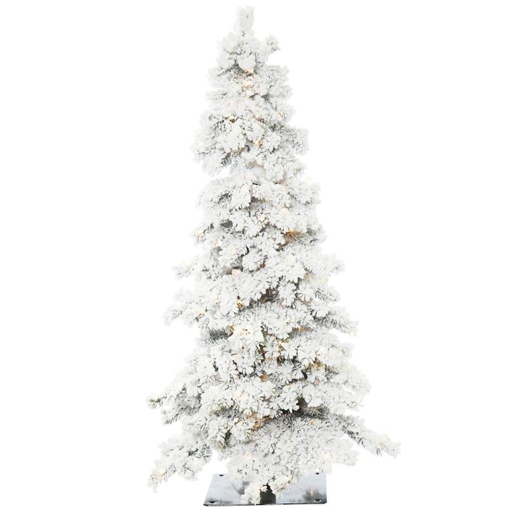 5' x 31" Artificial Flocked Spruce Tree 250 Warm White LED Lights 1