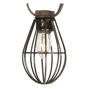 10 Light 20' Brown Wire Clear C7 Bulbs Cage Light String 1