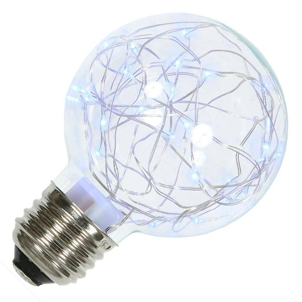 1 watt 120 volt 25 G95 Medium Screw Base Blue Twinkle Fairy LED 1