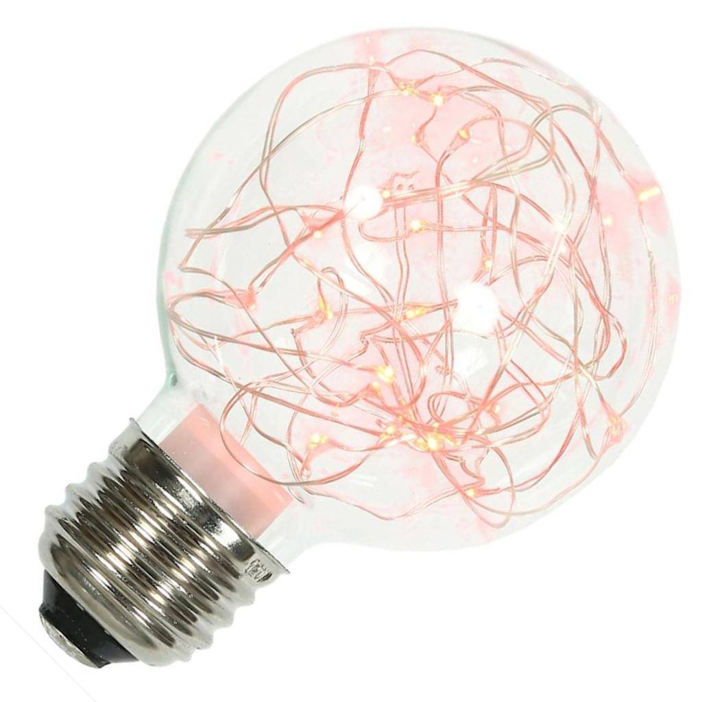 1 watt 120 volt G95 Medium Screw Base Red Twinkle Fairy LED 1