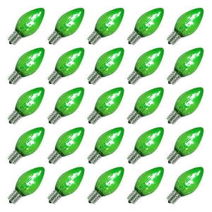 C7 Candelabra Screw Base Green Transparent Dimmable LED (25 pack) 1