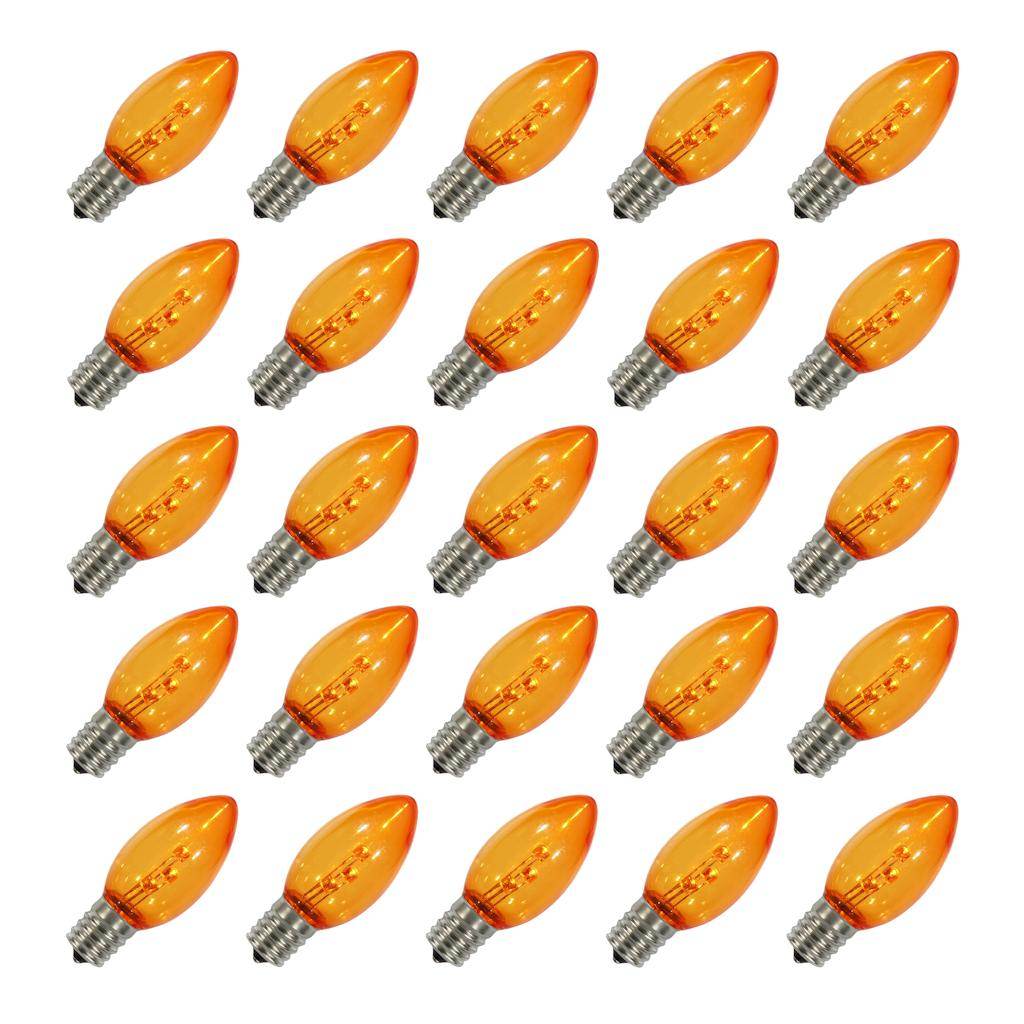 C7 Candelabra Screw Base Transparent Orange Dimmable LED (25 pack) 1