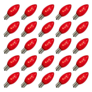 C9 Intermediate Screw Base Transparent Red Dimmable Twinkle (25 pack) 1