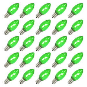 C9 Intermediate Screw Base Green Transparent Dimmable Twinkle LED (25 pack) 1