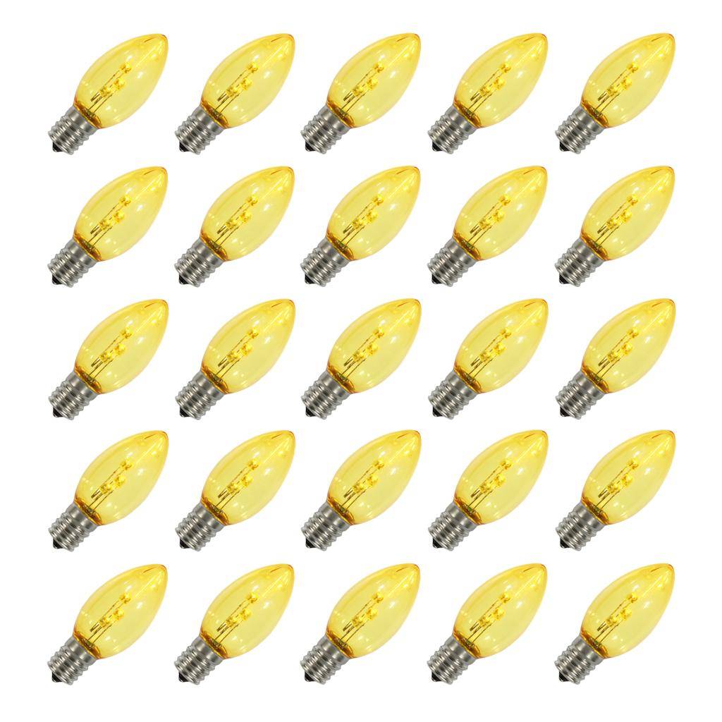 C9 Intermediate Screw Base Yellow Transparent Dimmable LED (25 pack) 1