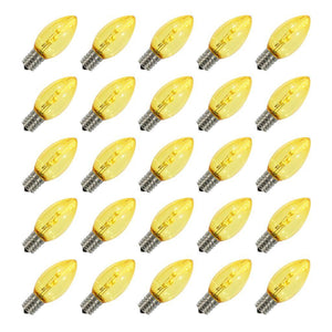 C9 Intermediate Screw Base Yellow Transparent Dimmable LED (25 pack) 1
