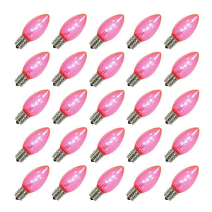 C9 Intermediate Screw Base Transparent Pink Dimmable LED (25 pack) 1
