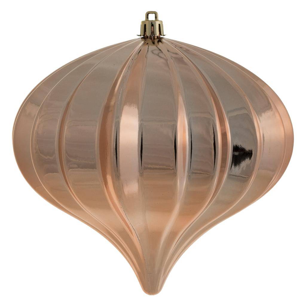 5.7" Rose Gold Shiny Onion Ornament (3 pack) 1