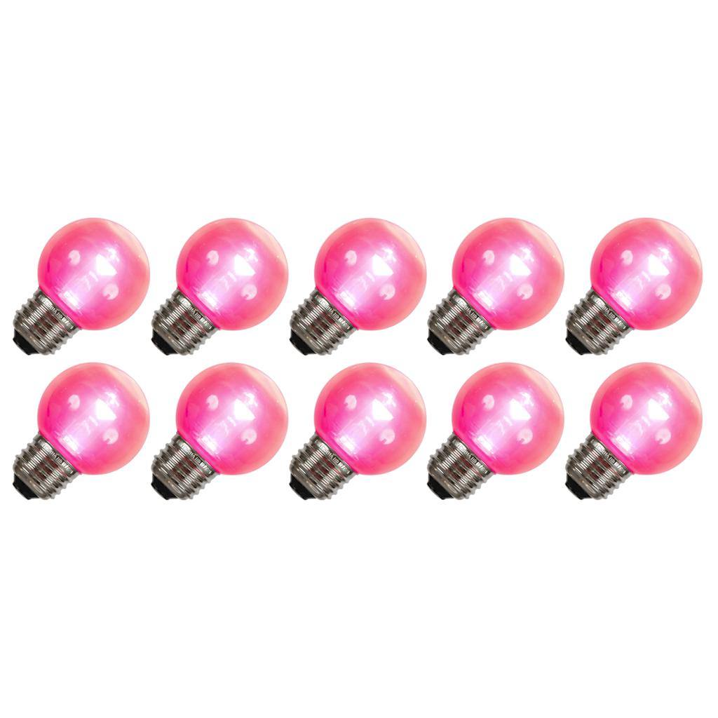 G50 Medium Screw Base Pink LED (10 pack) 1