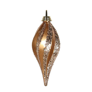 8'' Rose Gold Candy Glitter Swirl Drop Ornament 1