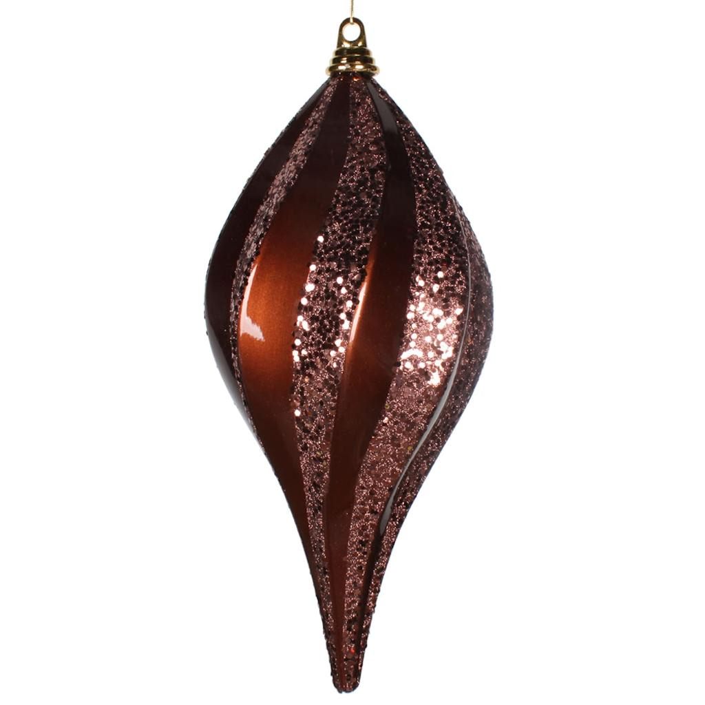 8'' Chocolate Candy Glitter Swirl Drop Ornament 1