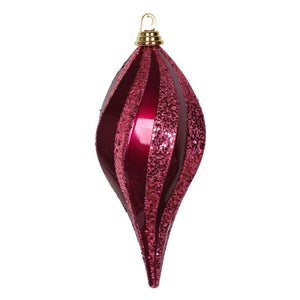 12'' Fuchsia Candy Glitter Swirl Drop Ornament 1