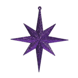 8" Purple Glitter Bethlehem Star Ornament (4 pack) 1