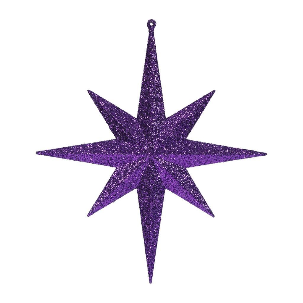 12" Purple Glitter Bethlehem Star Ornament (2 pack) 1