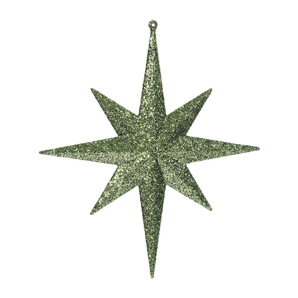12" Olive Glitter Bethlehem Star Ornament (2 pack) 1