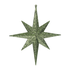12" Olive Glitter Bethlehem Star Ornament (2 pack) 1