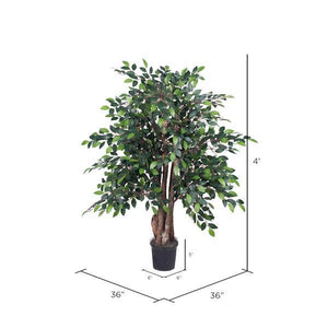 4' Mini Artificial Ficus Extra Full Tree 2