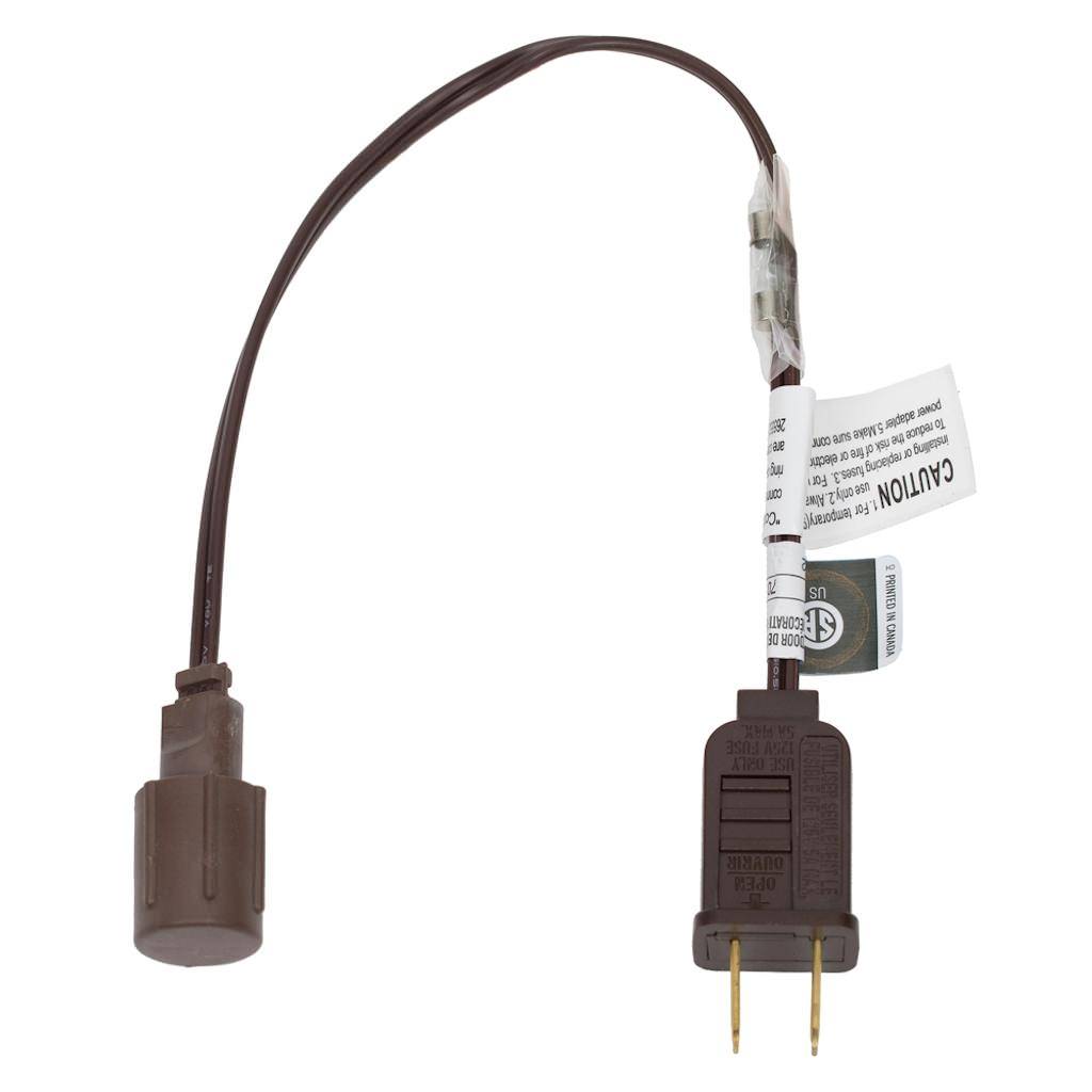 12" Brown Wire Coaxial Power Cord (6 pack) 1