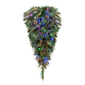 36" Artificial Mixed Brussels Pine Teardrop 70 Multi-Color LED Lights 1