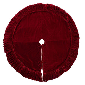 84" Plush Red Velvet Tree Skirt 1