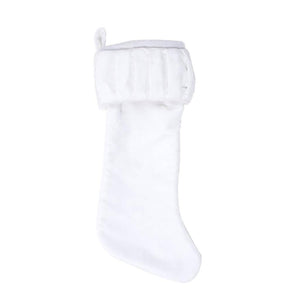 8" x 19" Plush White Velvet Christmas Stocking 1