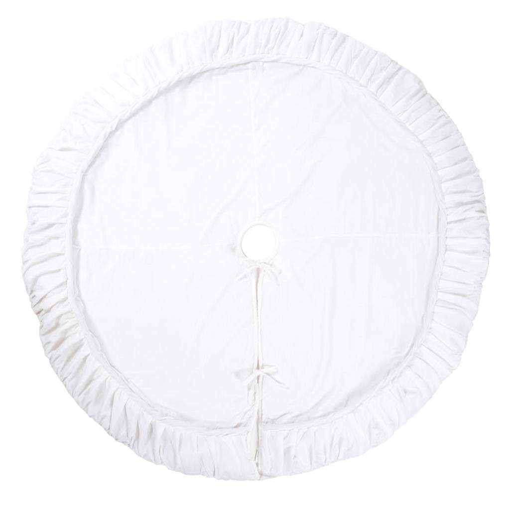 60" Plush White Velvet Tree Skirt 1