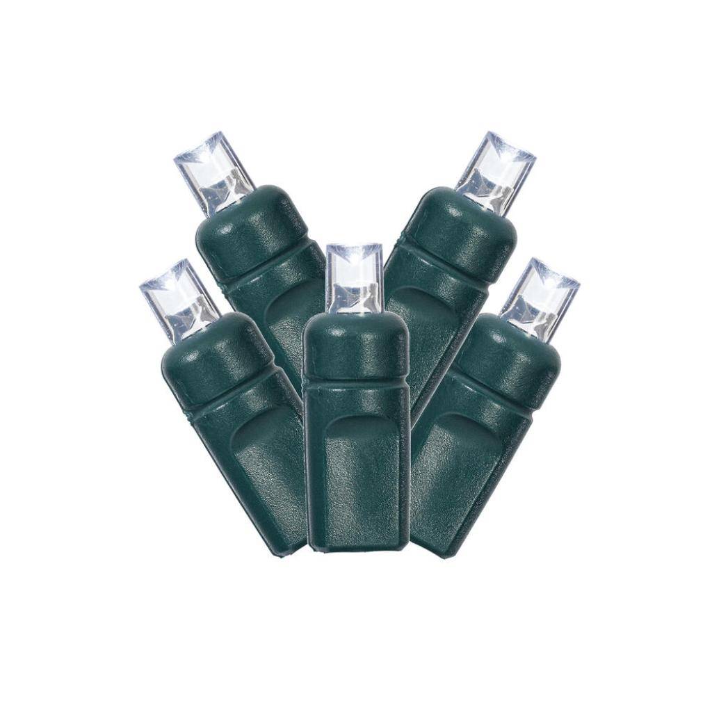 24' 70 Light Cool White Wide Angle Twinkle Green Wire LED Light Strand 1