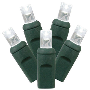 70 Light 24' Green Wire Pure White Wide Angle LED Christmas Light Set 1