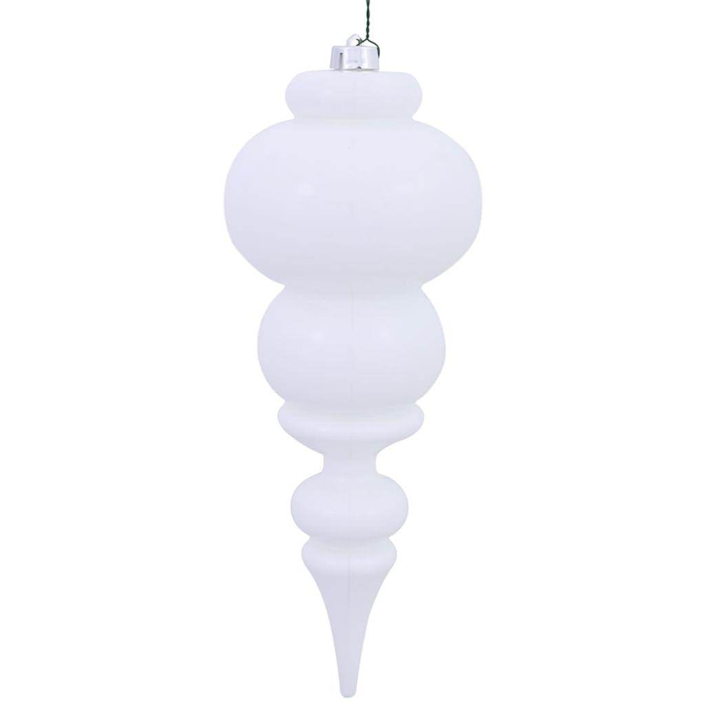 14" White Shiny Finial Ornament 1