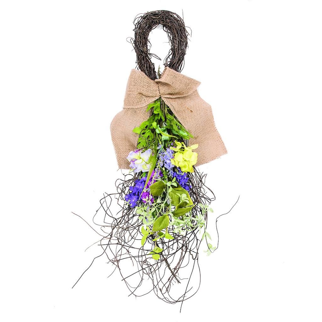 28" Artificial Mixed Greenery Floral Teardrop 1