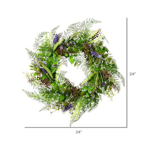 24" Artificial Green Maytime Wreath 2