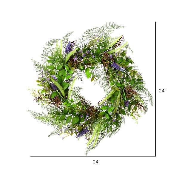 24" Artificial Green Maytime Wreath 2