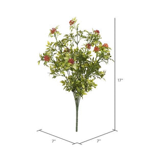 17" Artificial Green Pea Leaf Orange Berry Spray (2 pack) 3