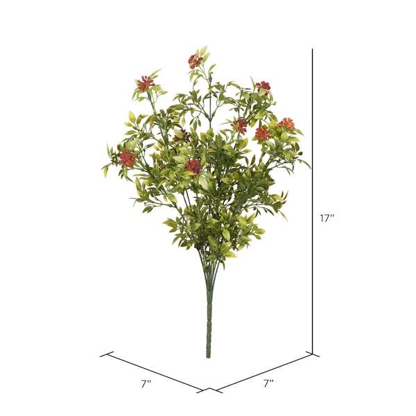 17" Artificial Green Pea Leaf Orange Berry Spray (2 pack) 3