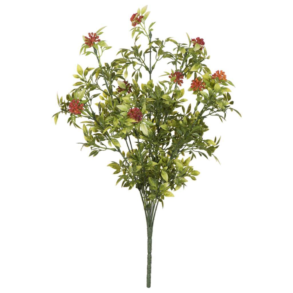 17" Artificial Green Pea Leaf Orange Berry Spray (2 pack) 1