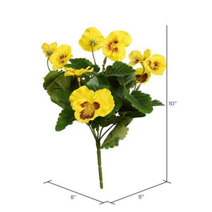 10" Artificial Yellow Pansy Bush (4 pack) 2