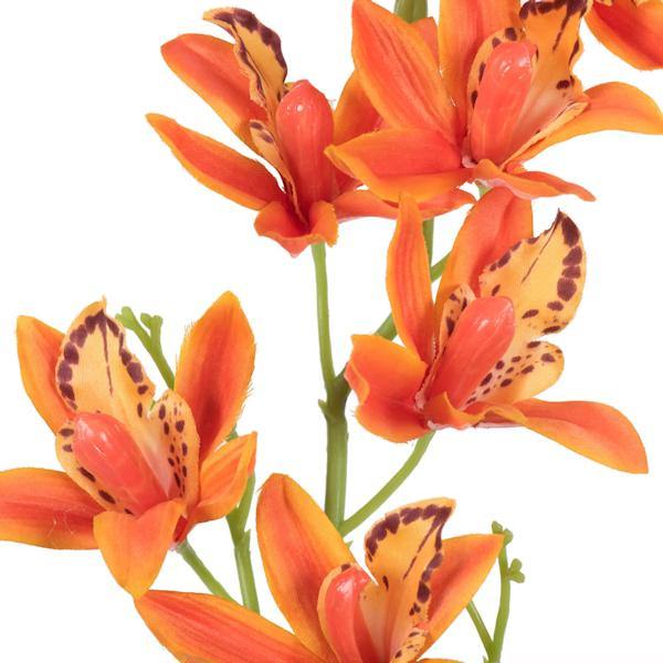 32" Artificial Orange Orchid Stem (6 pack) 2