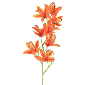 32" Artificial Orange Orchid Stem (6 pack) 3