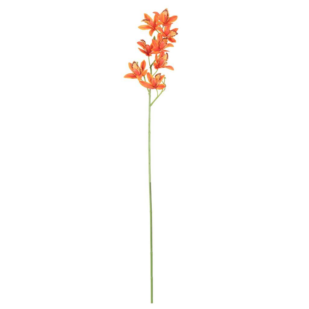 32" Artificial Orange Orchid Stem (6 pack) 1