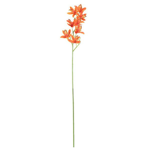 32" Artificial Orange Orchid Stem (6 pack) 1