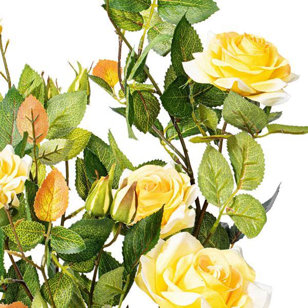 21" Artificial Potted Yellow Rose Plant 2