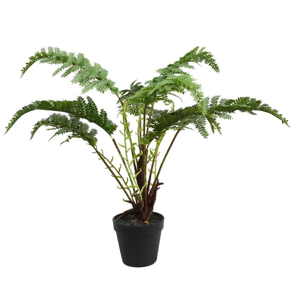 20" Artificial Potted Green Fern Bush 1
