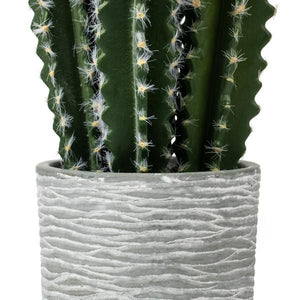 17" Artificial Green Cactus in Concrete Pot 2